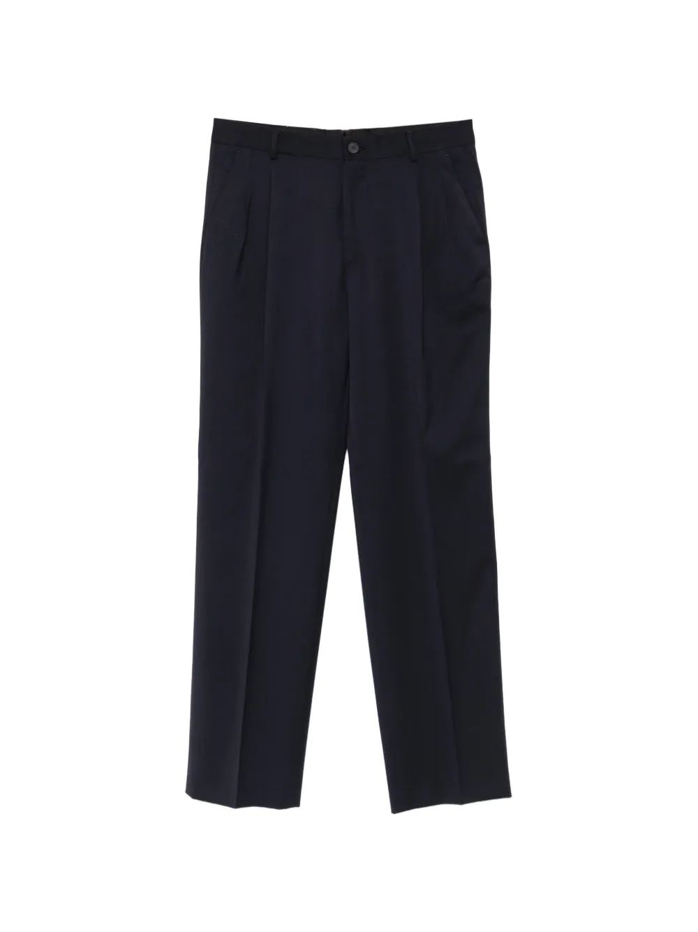 Manuel Ritz pleated straight-leg trousers Blauw