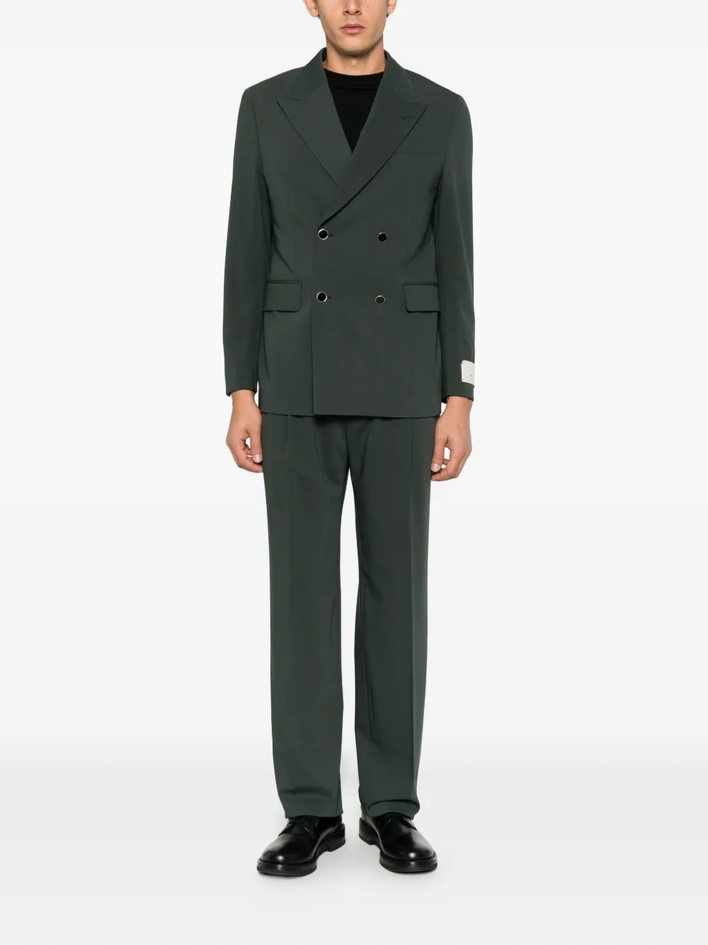Mood double-breasted peak-lapel suit - Verde