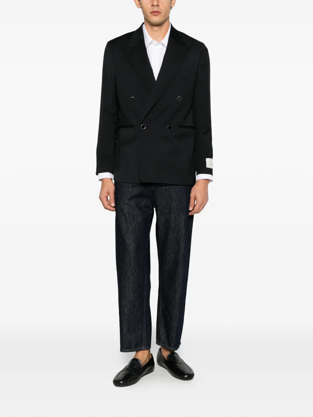 Mood double-breasted peak-lapel blazer - Nero