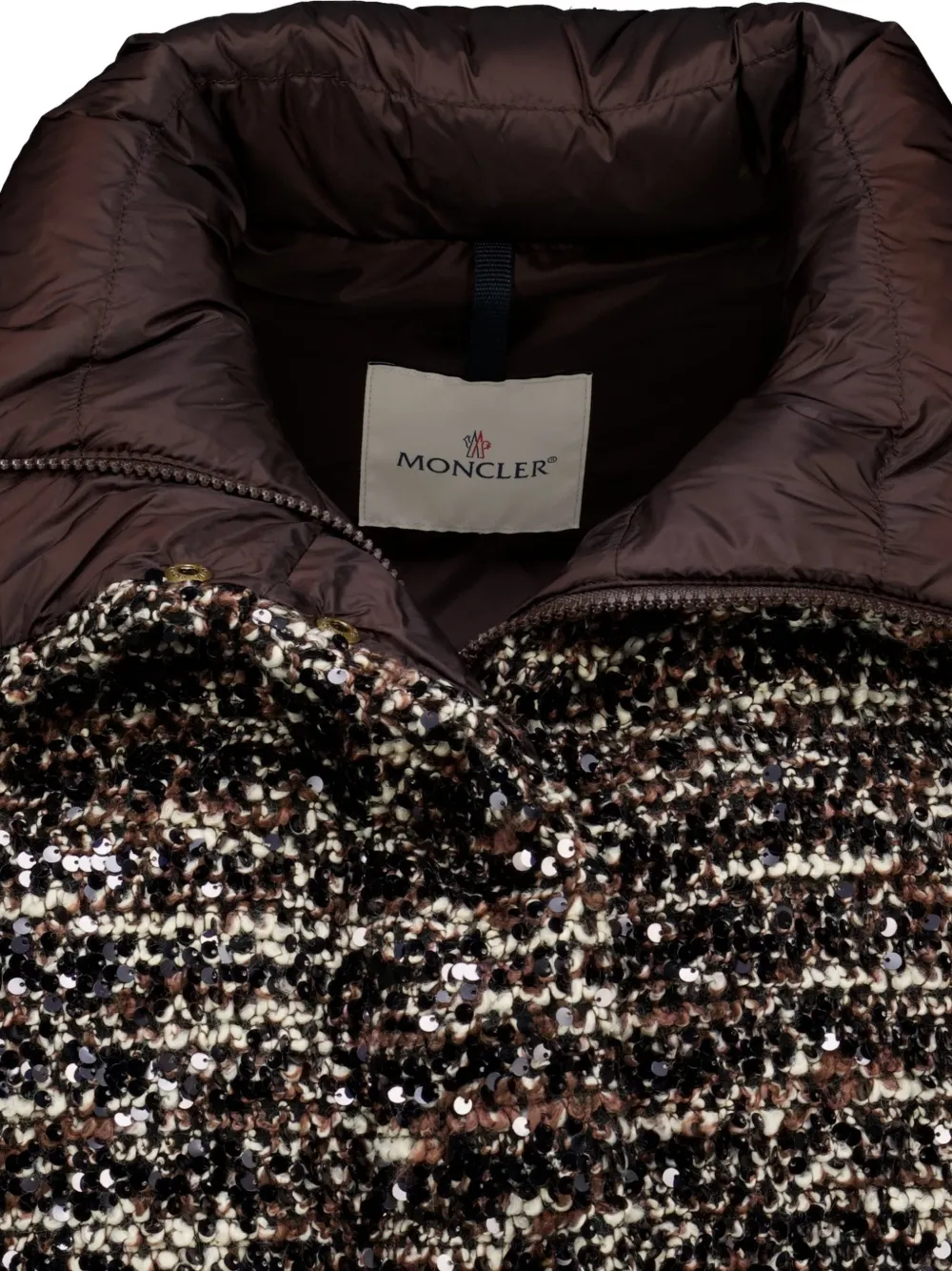 Moncler Poetique 2-in-1 short sequin down jacket Bruin
