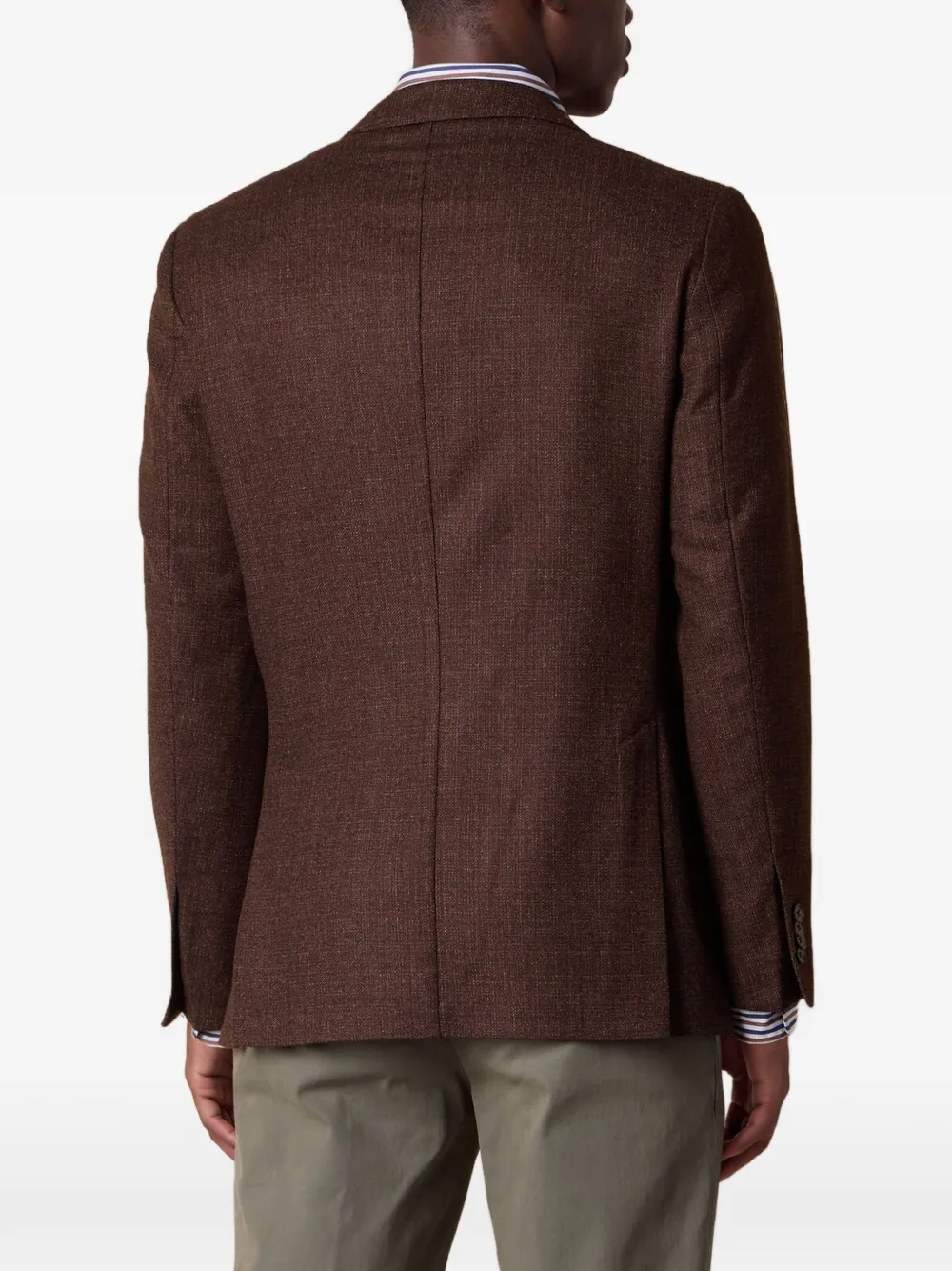 Brooks Brothers single-breasted slub-texture blazer Bruin
