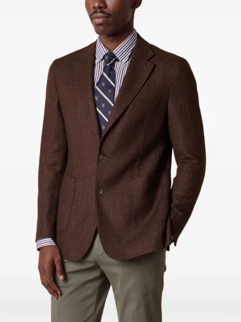 Brooks Brothers single-breasted slub-texture blazer