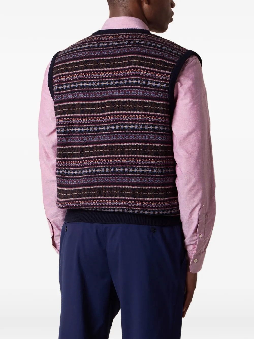 Brooks Brothers Fair Isle jacquard vest Bruin