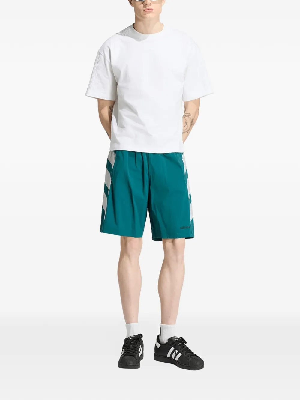 adidas Adicolor double blocked shorts Groen