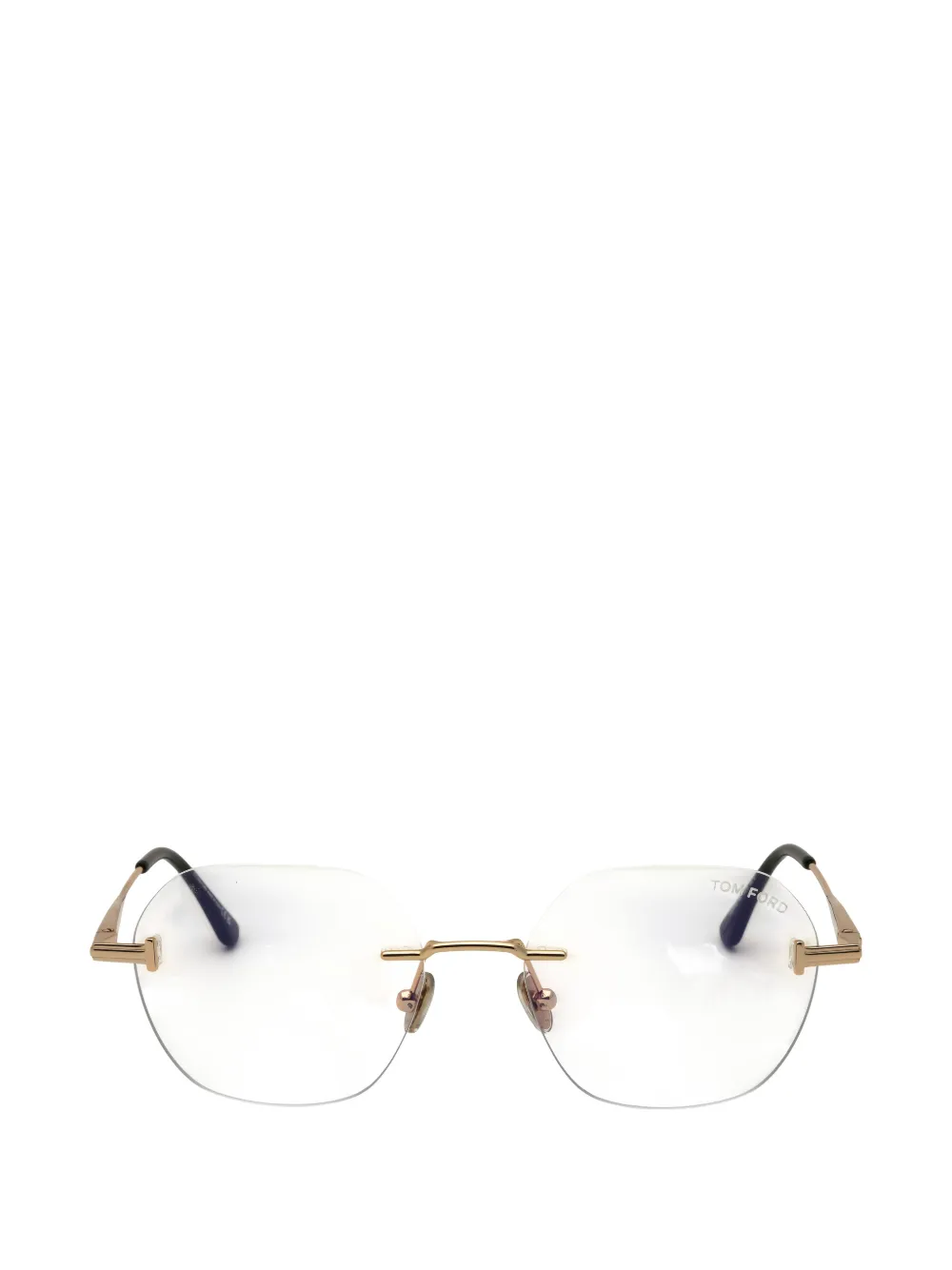 TOM FORD Eyewear rimless round-frame glasses - Oro