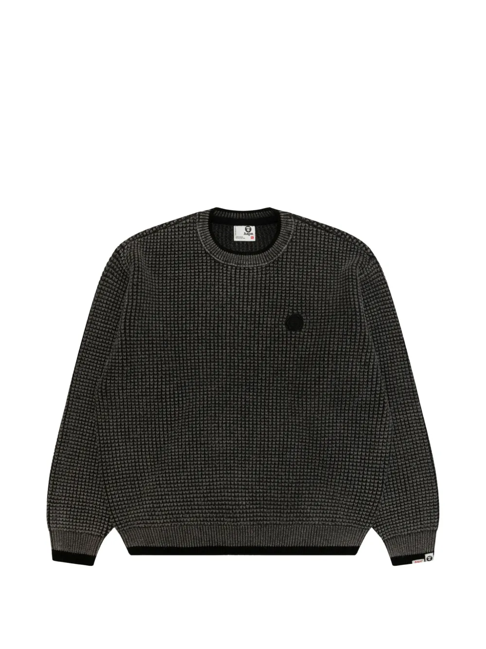 AAPE BY *A BATHING APE® waffle-knit logo-patch sweater - Nero