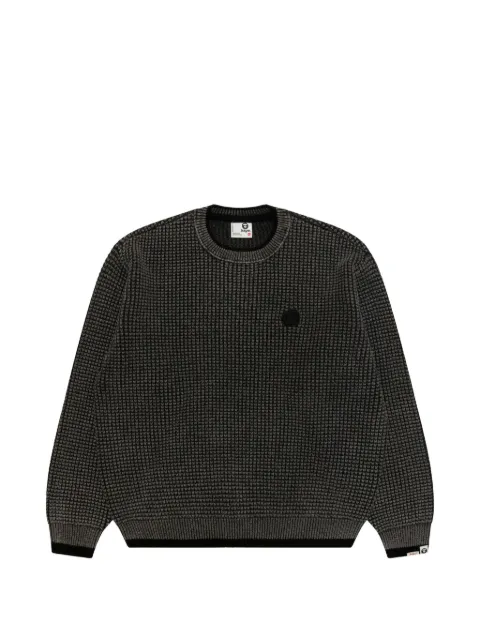 AAPE BY *A BATHING APE® waffle-knit logo-patch sweater