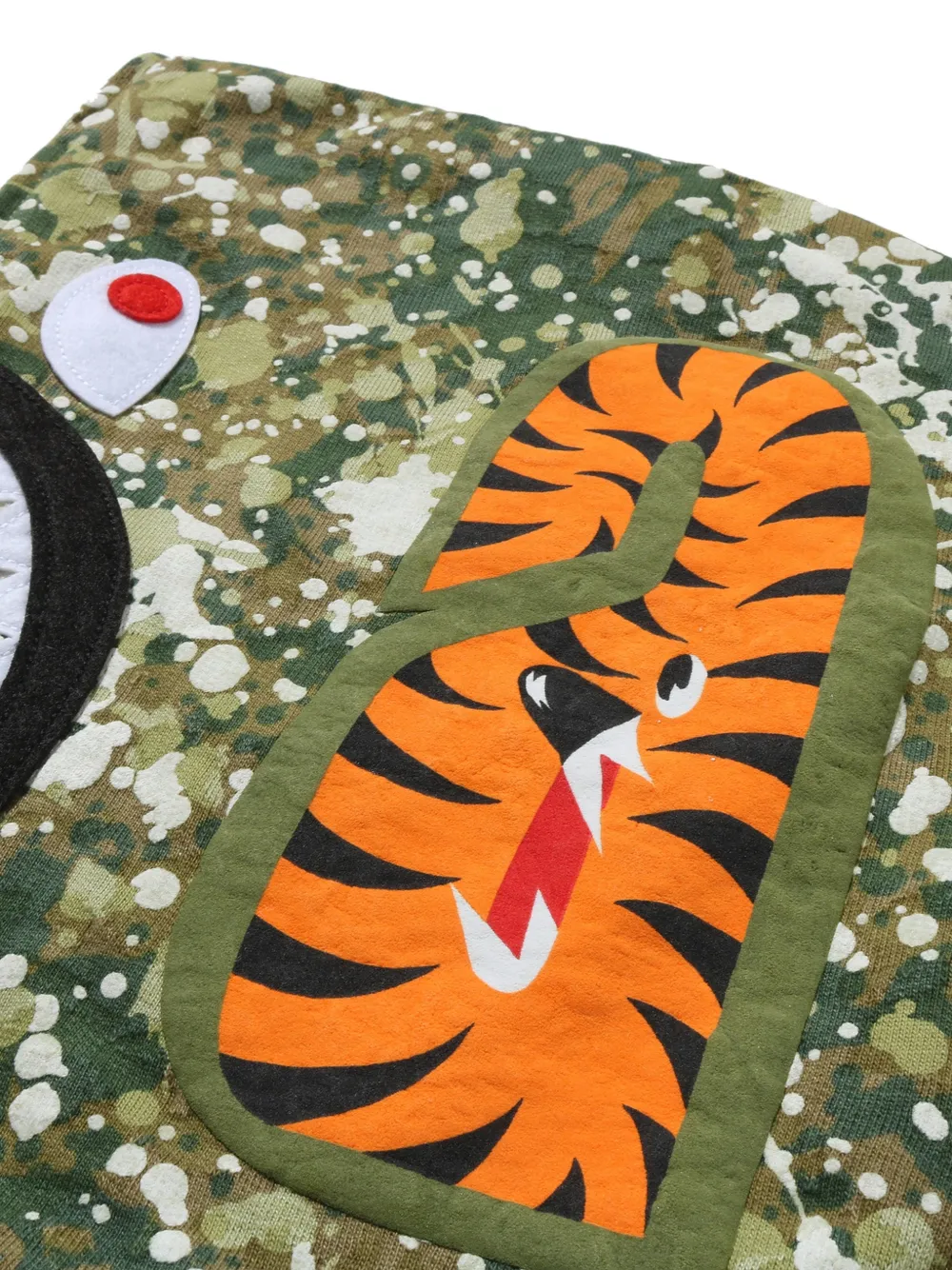 A BATHING APE Splash Camo Shark full-zip hoodie Groen