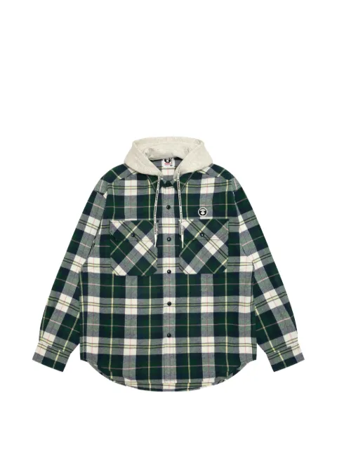 AAPE BY *A BATHING APE® check-pattern hooded shirt