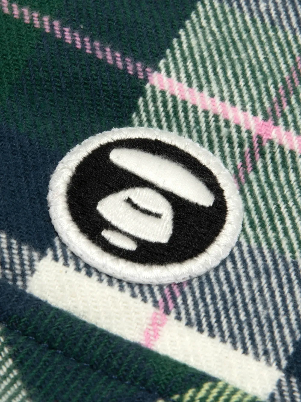 AAPE BY *A BATHING APE check-pattern hooded shirt Groen