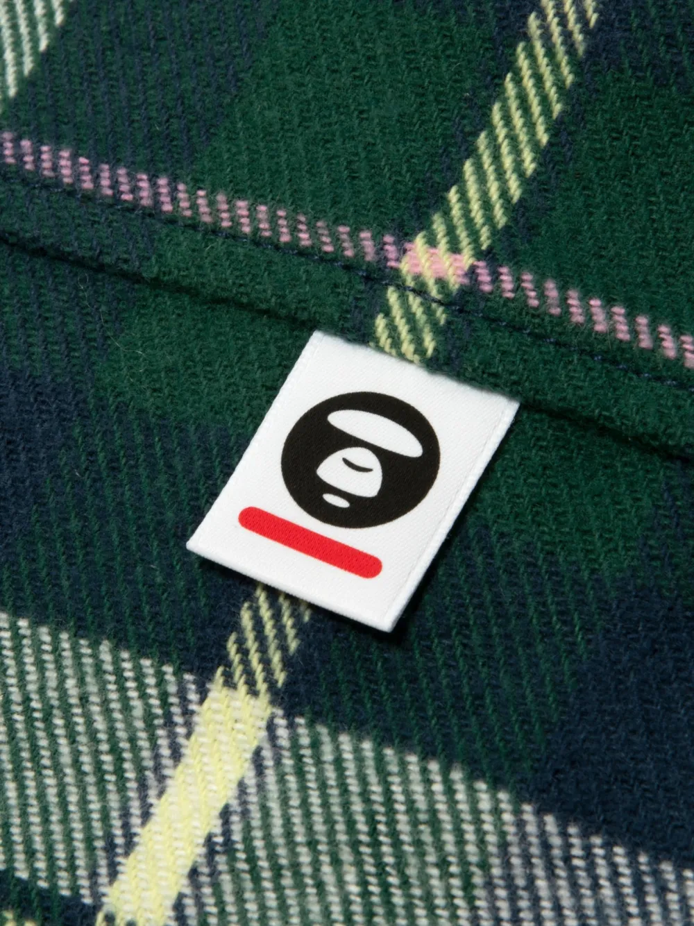 AAPE BY *A BATHING APE check-pattern hooded shirt Groen