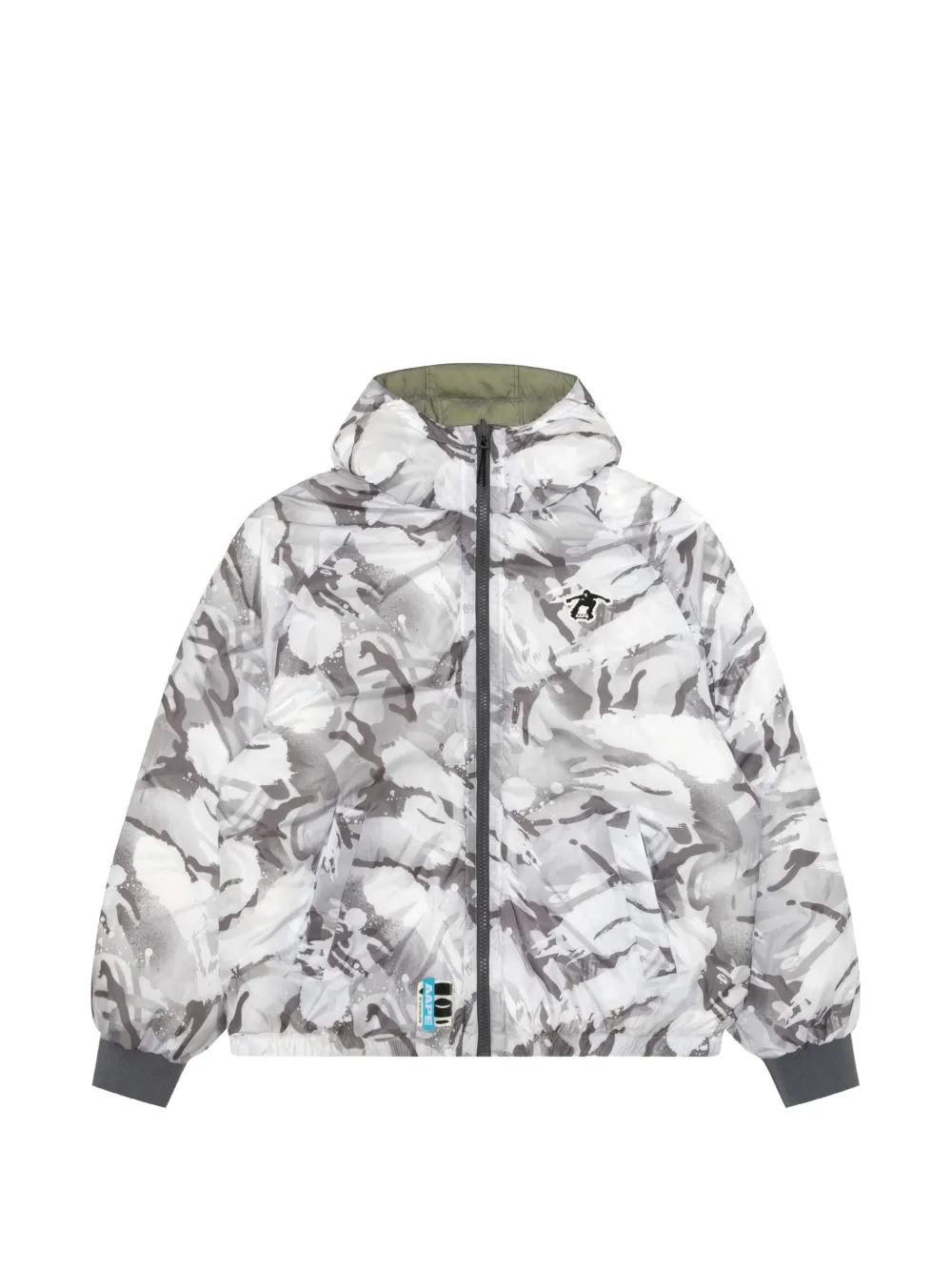AAPE BY *A BATHING APE reversible camouflage-print jacket Grijs