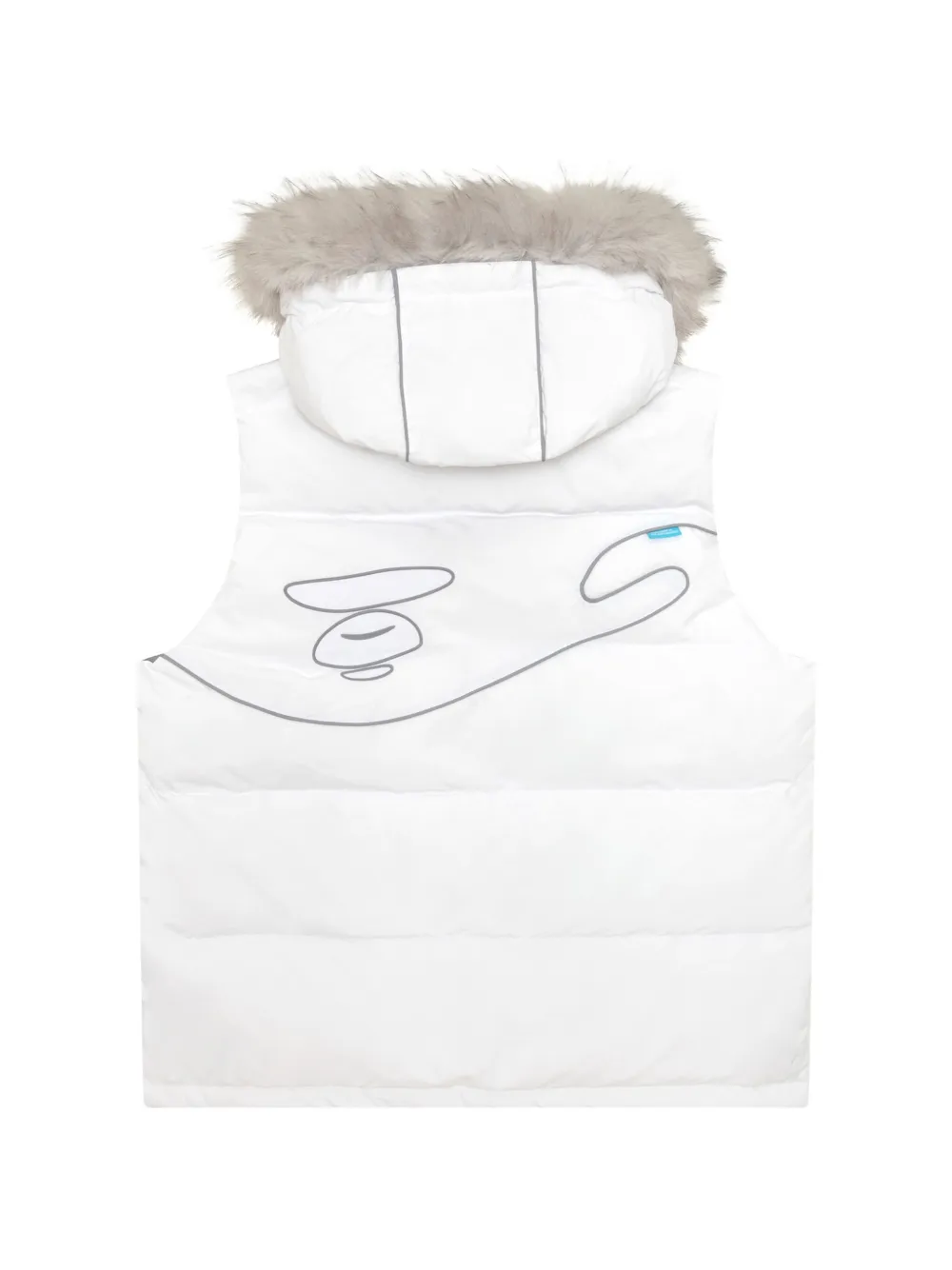 AAPE BY *A BATHING APE faux-fur trim padded gilet Wit