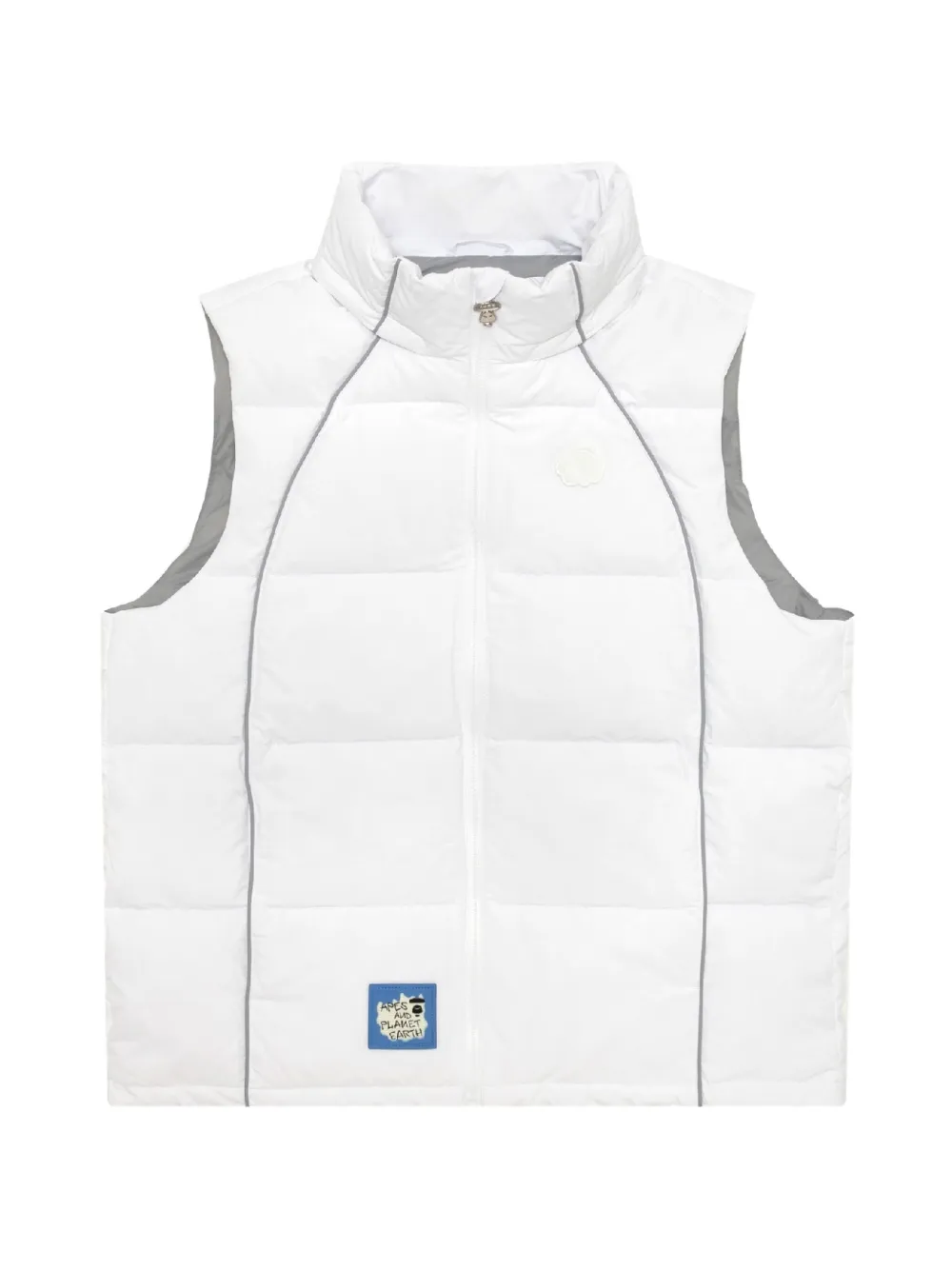 AAPE BY *A BATHING APE faux-fur trim padded gilet Wit