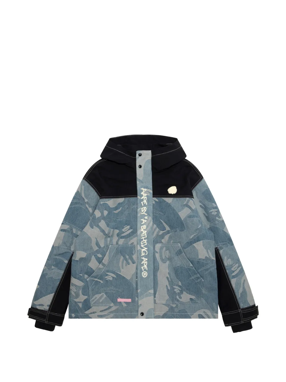 AAPE BY *A BATHING APE® reversible logo-print hooded jacket - Blu