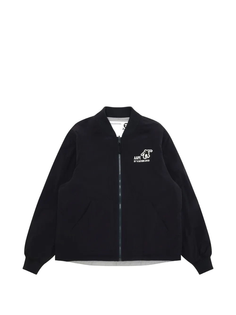 AAPE BY *A BATHING APE reversible logo-print hooded jacket Blauw