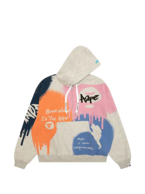AAPE BY *A BATHING APE® logo-print graffiti hoodie