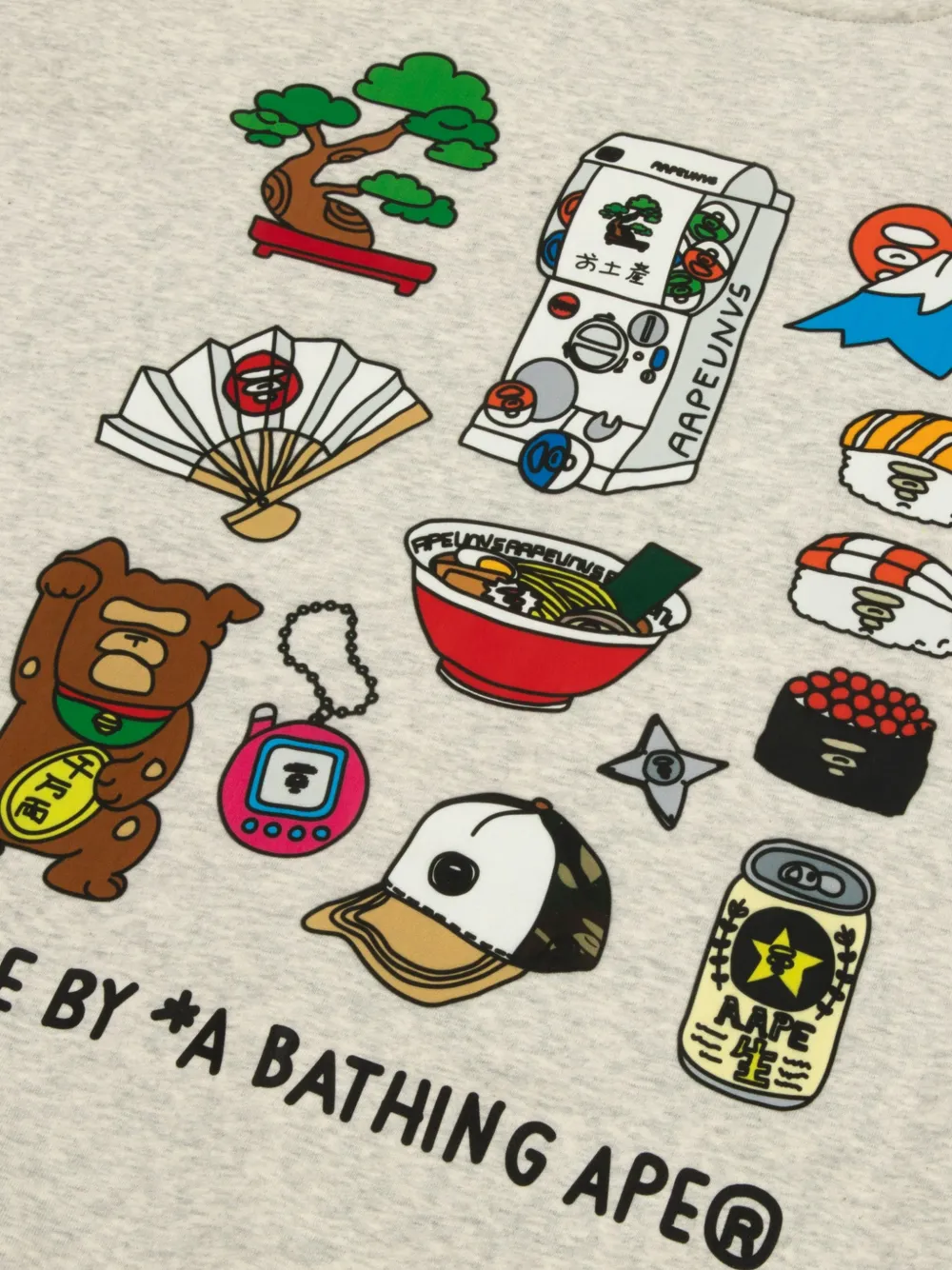 AAPE BY *A BATHING APE Sweater met print Grijs
