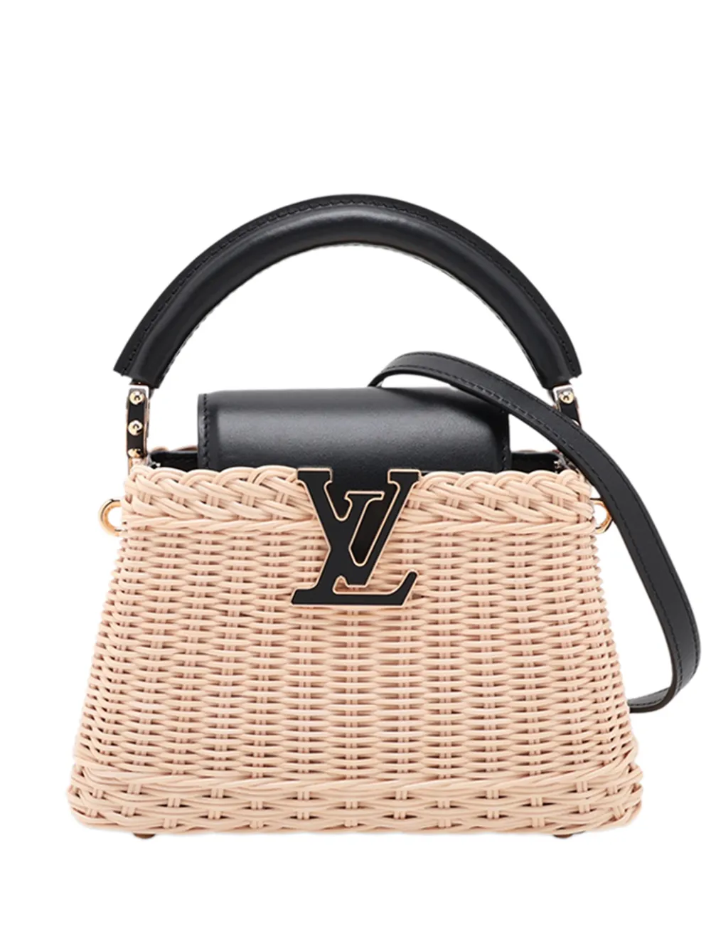 Louis Vuitton Pre-Owned 2021-2026 Mini Rattan and Smooth Calfskin Capucines satchel - Nude