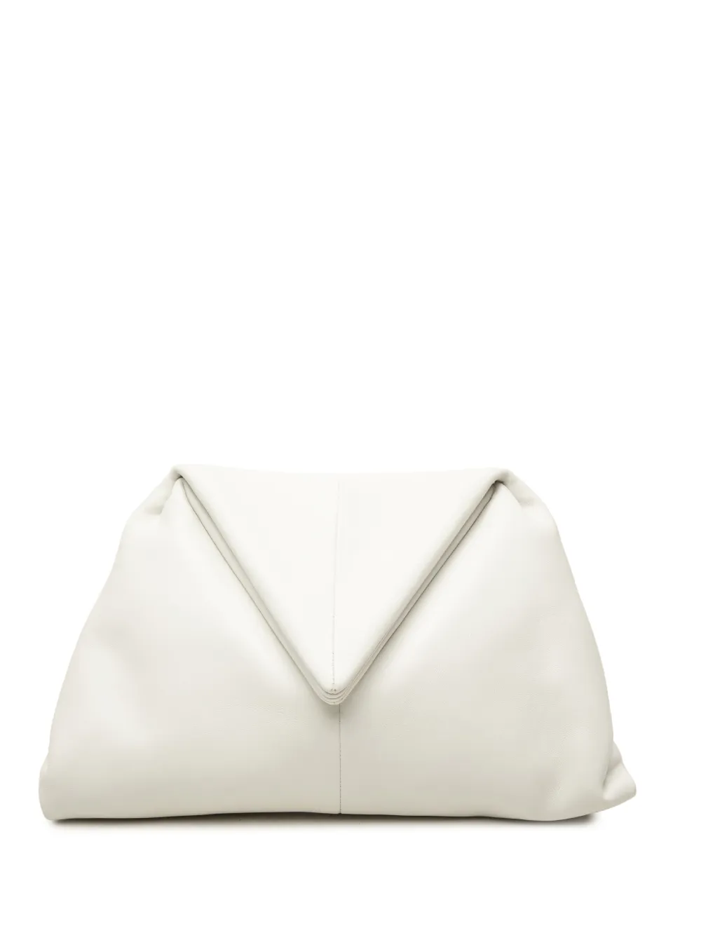 Bottega Veneta Pre-Owned 2012-2026 Leather BV Trine Angular clutch bag - White