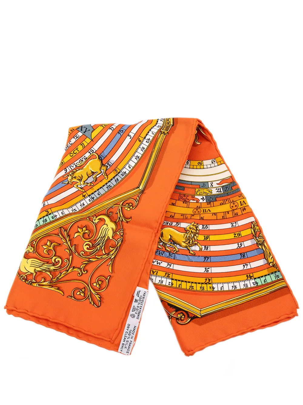 Hermès Pre-Owned 1990-2015 Dies et Hore Silk Scarf 45 handkerchief - Orange