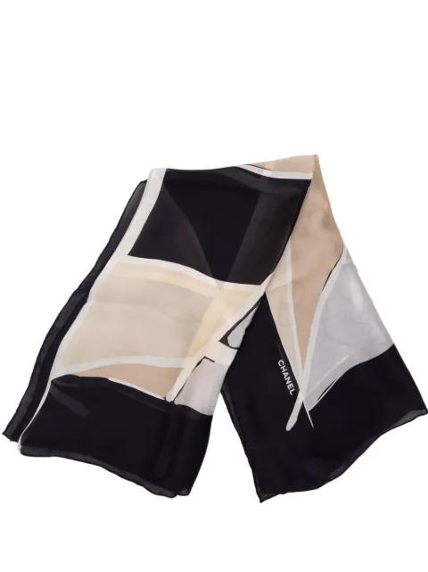 CHANEL Pre-Owned 2000-2026 CC Geometric Print Silk Scarf scarves
