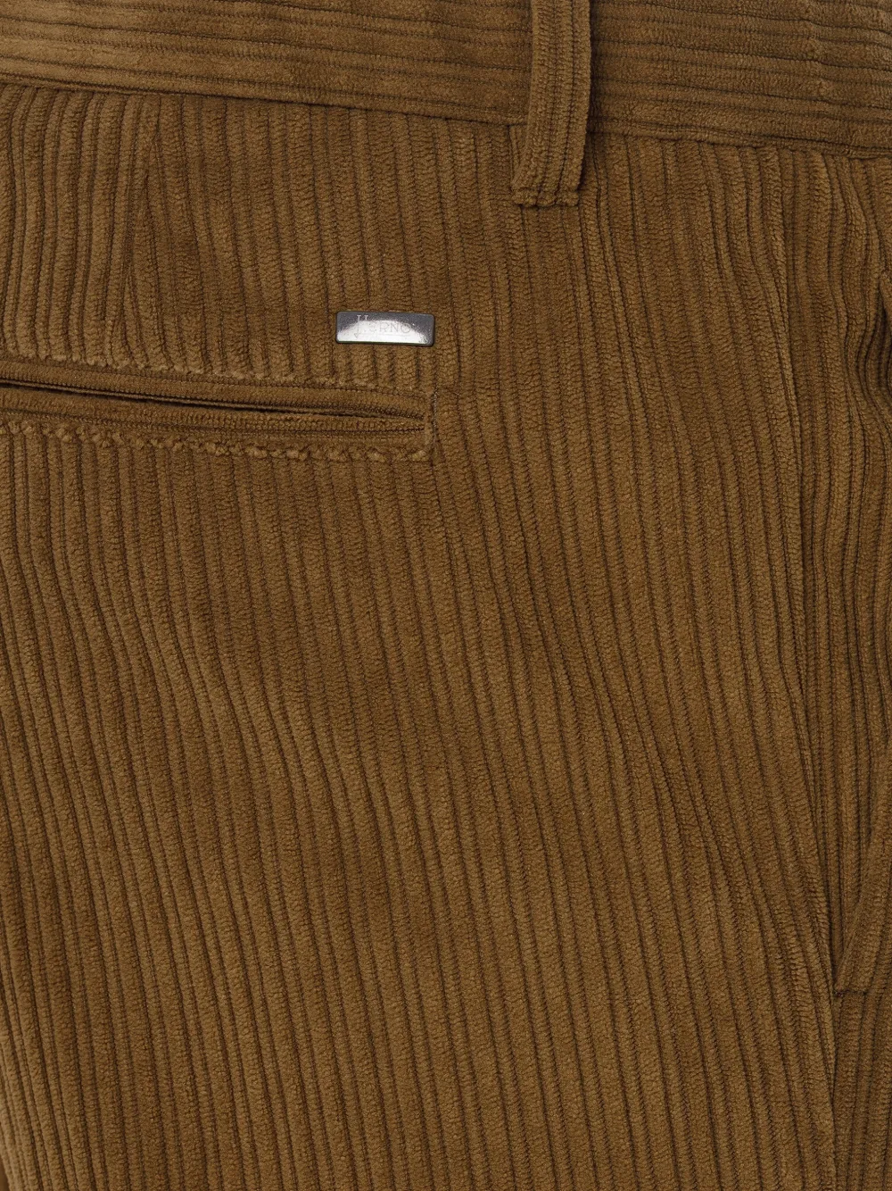 Herno pleat-detail corduroy trousers Bruin