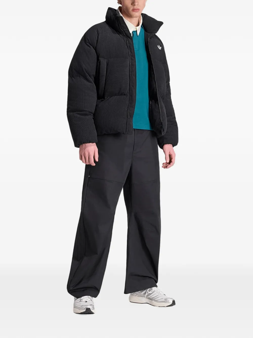 adidas corduroy puffer jacket Zwart