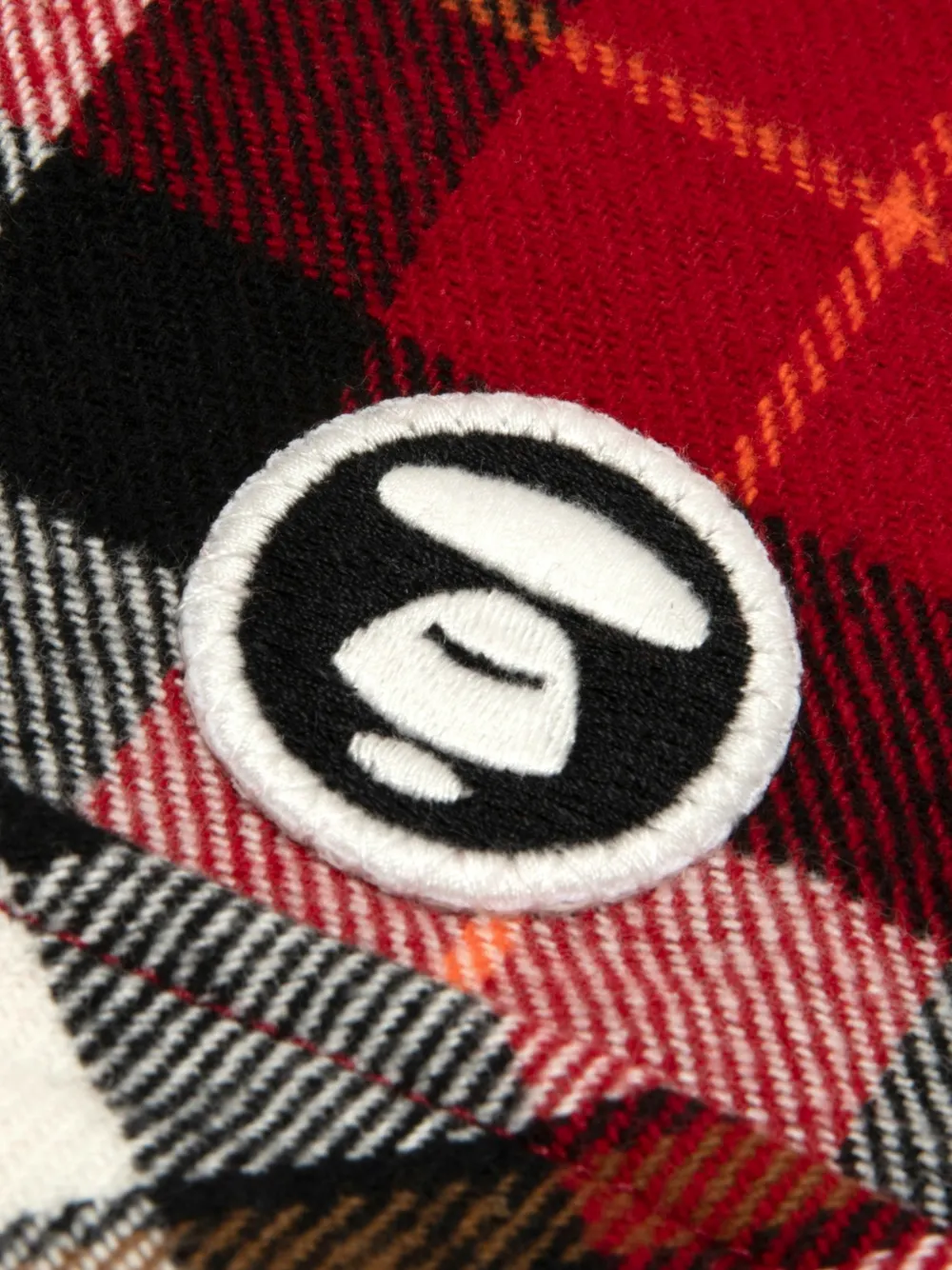 AAPE BY *A BATHING APE check-print hooded shirt Rood