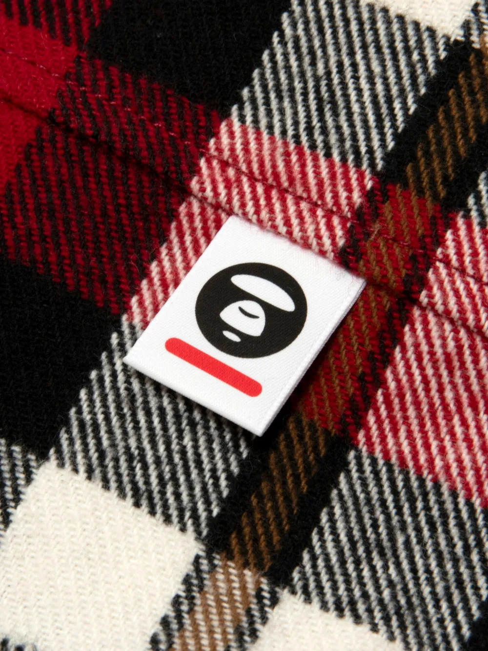 AAPE BY *A BATHING APE check-print hooded shirt Rood