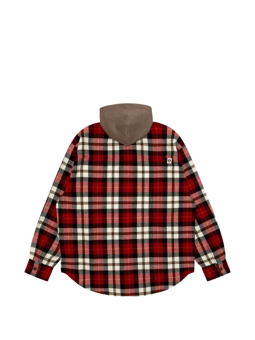 AAPE BY *A BATHING APE check-print hooded shirt Rood