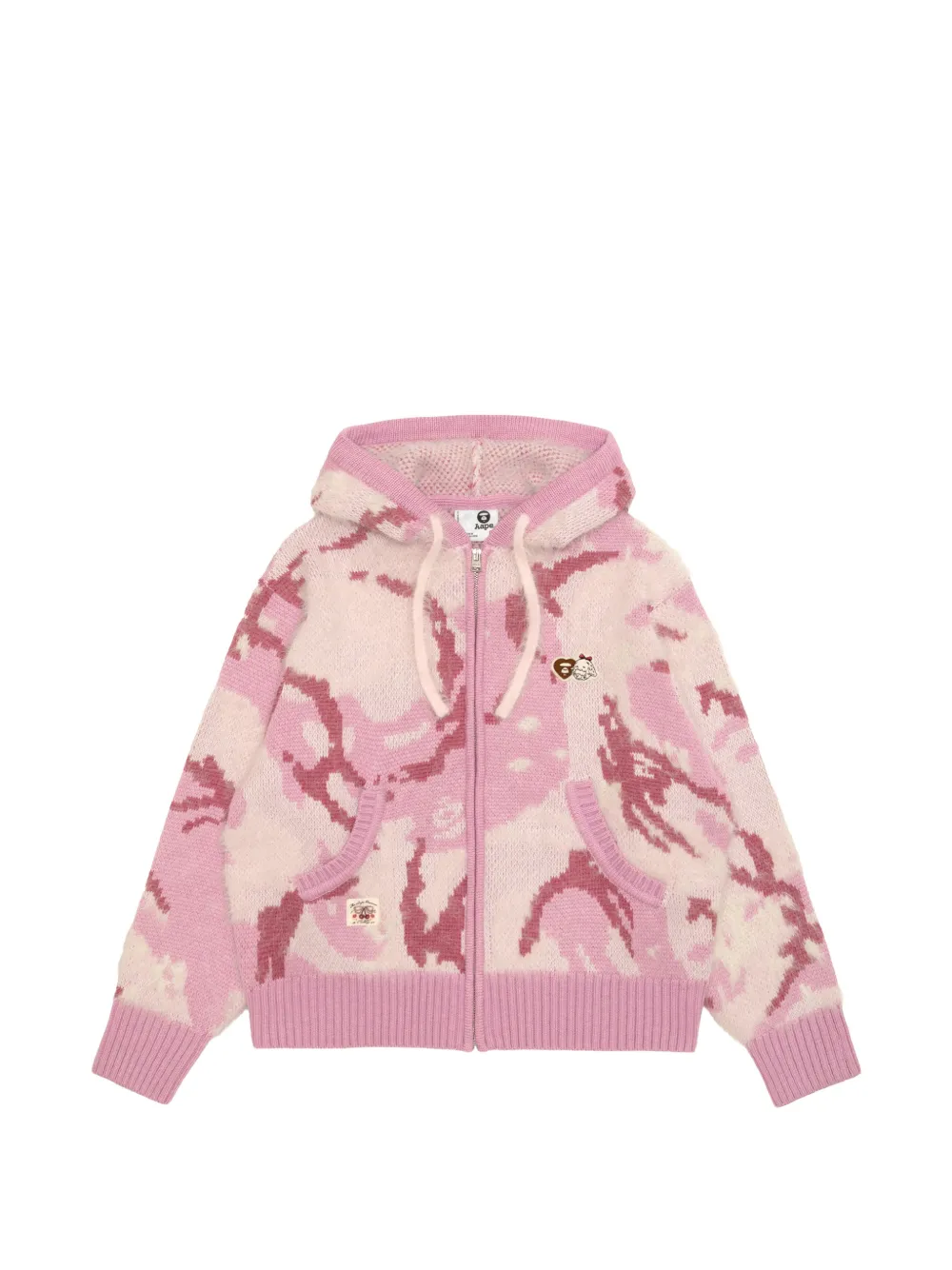 AAPE BY *A BATHING APE camouflage-pattern zip-up hoodie Roze