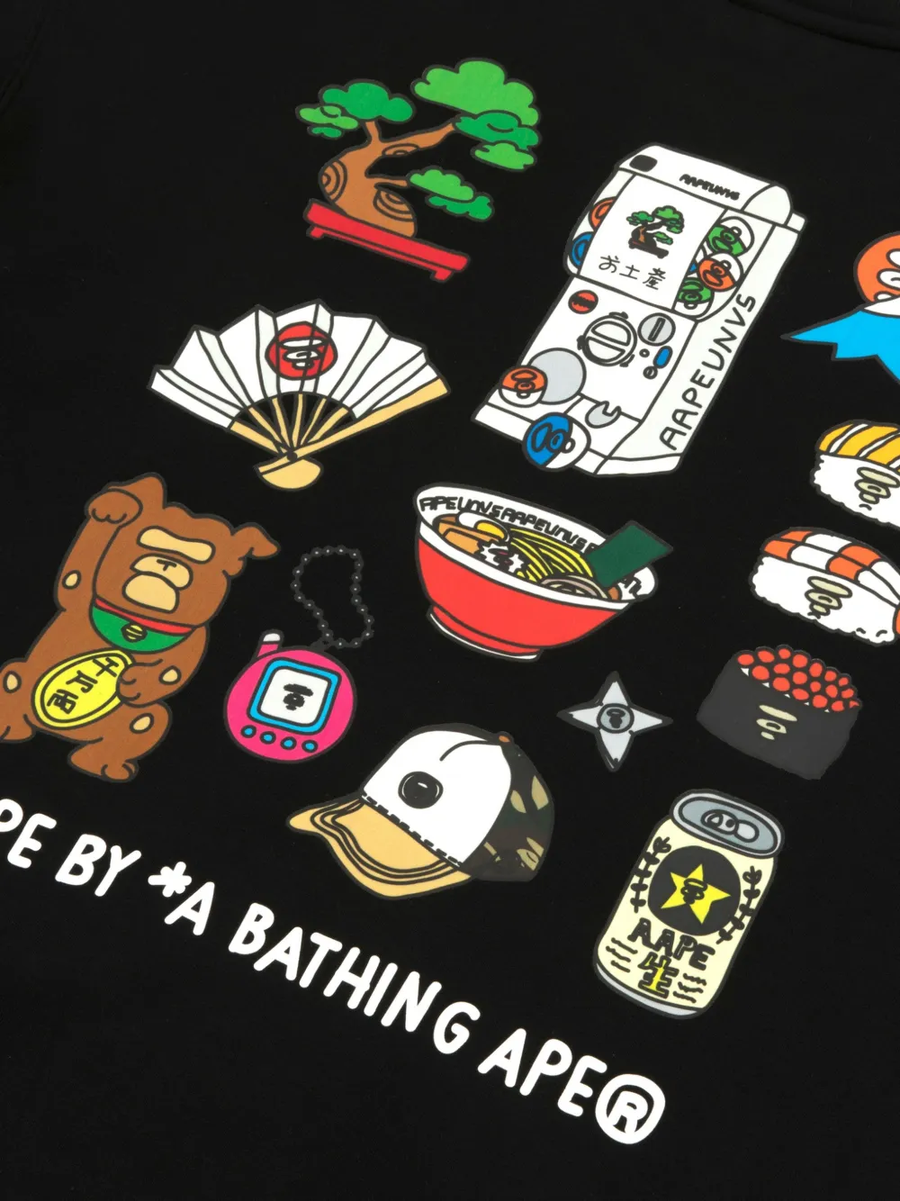 AAPE BY *A BATHING APE Sweater met grafische print en logoprint Zwart