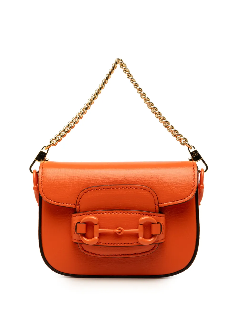 Gucci Pre-Owned 2000-2015 Mini Calfskin Horsebit 1955 Web satchel - Orange