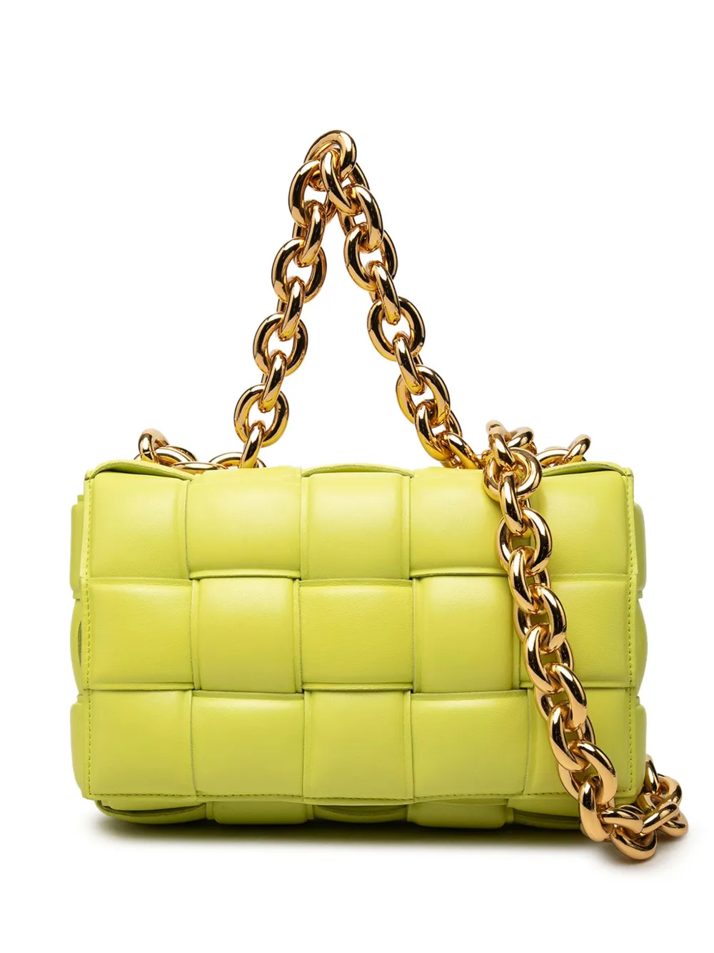 Bottega Veneta Pre-Owned 2012-2026 Nappa Intrecciato Padded Chain Cassette satchel - Giallo