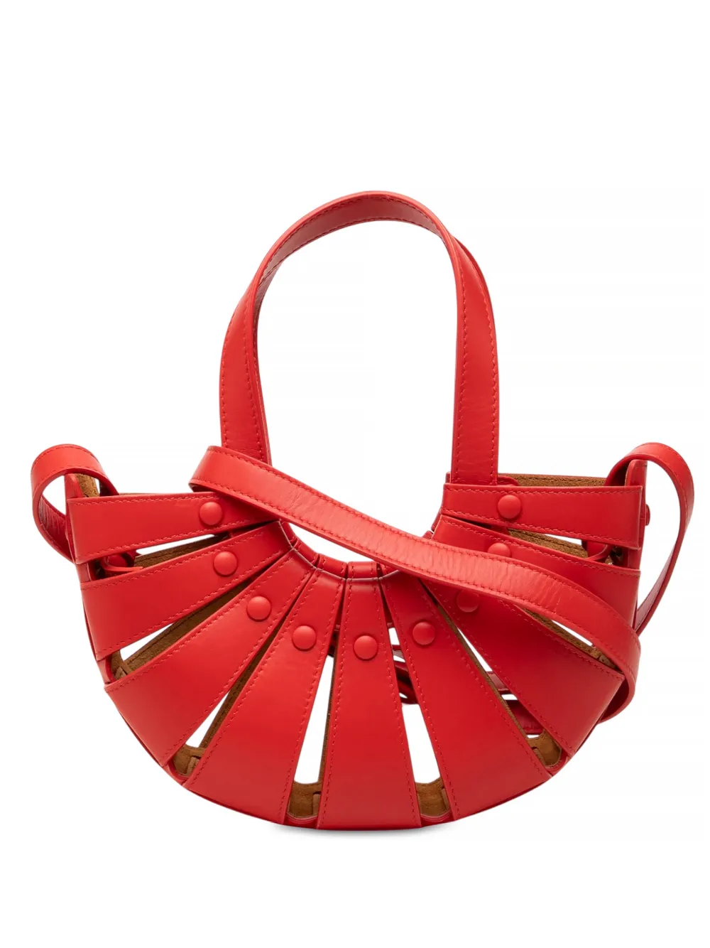 Bottega Veneta Pre-Owned 2012-2026 Small Calfskin The Shell satchel - Red