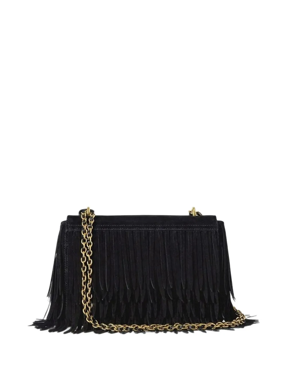Mulberry Lily fringed suede shoulder bag Zwart
