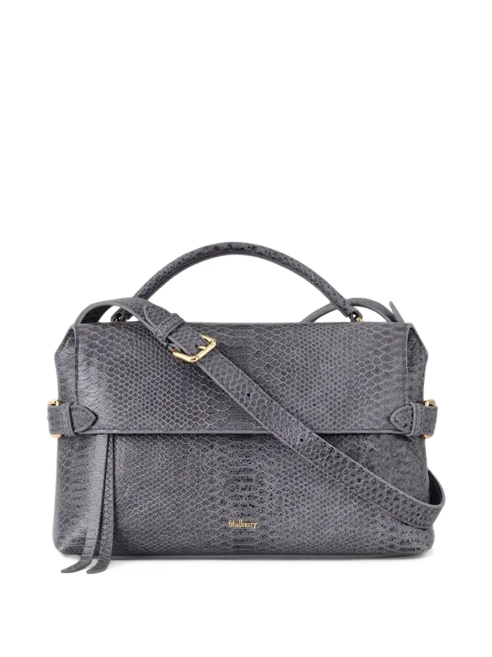 Mulberry small Stevie snakeskin-effect shoulder bag Grijs