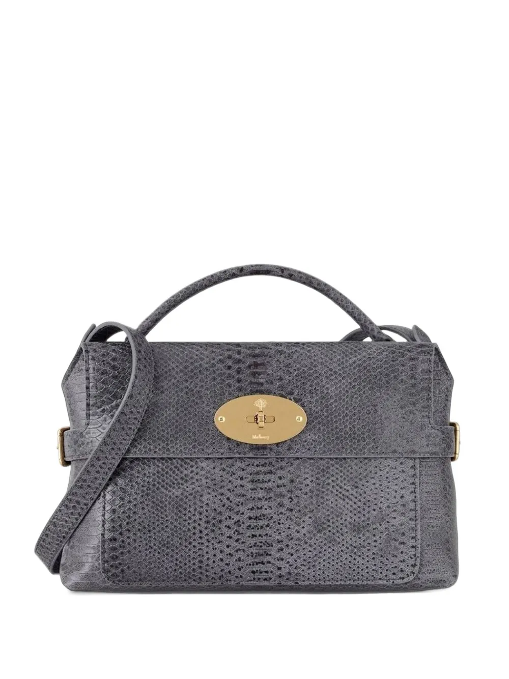 Mulberry small Stevie snakeskin-effect shoulder bag Grijs