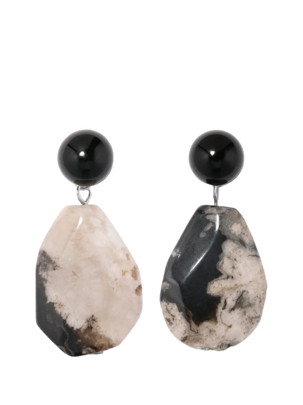 Completedworks agate onyx drop earrings - Toni neutri