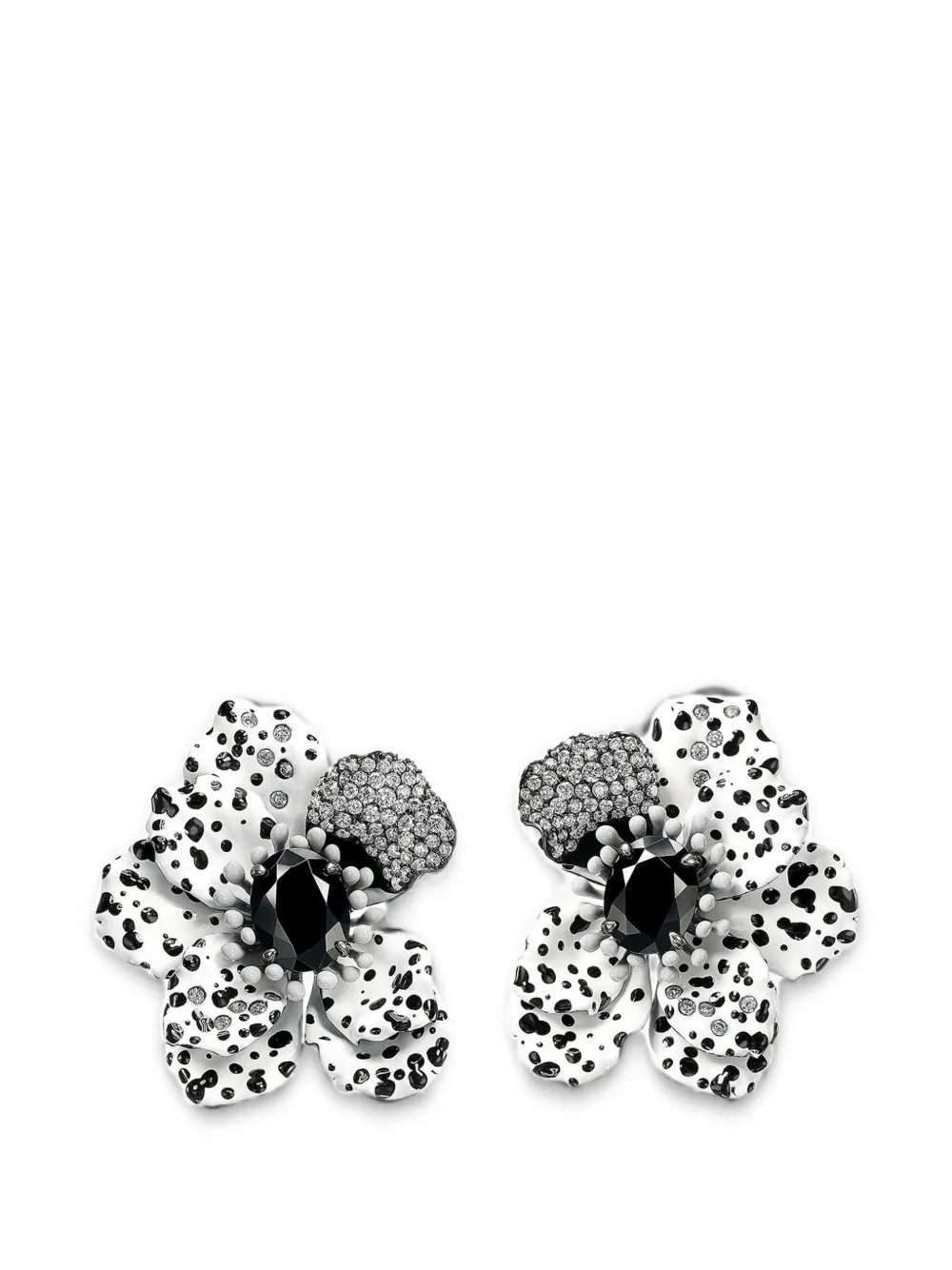 Anabela Chan Monochromatic Poppy earrings - Nero