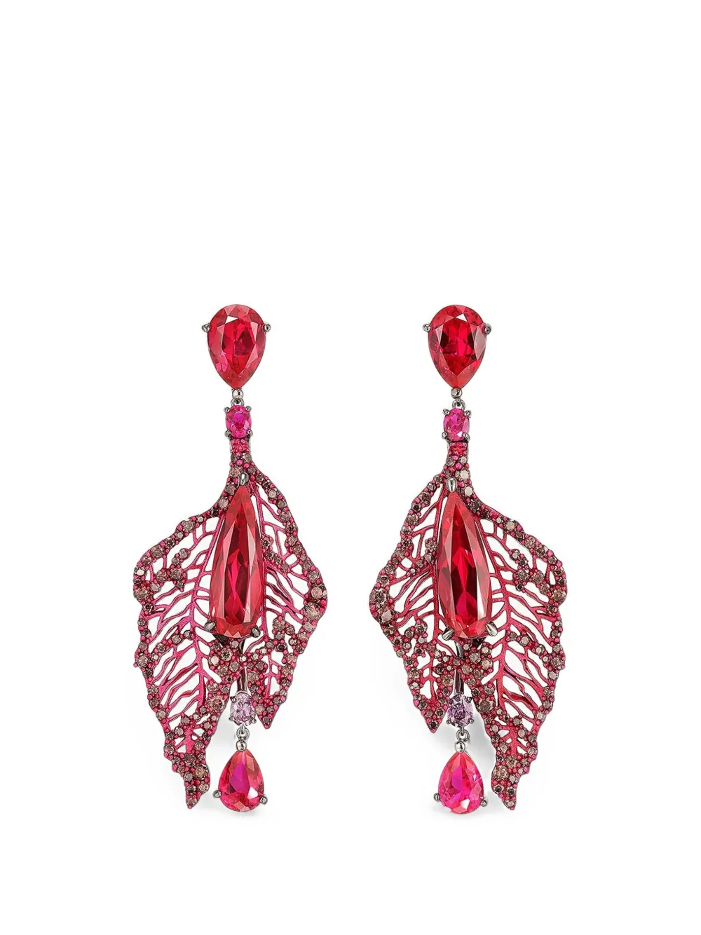 Anabela Chan Atlantis ruby drop earrings - Argento