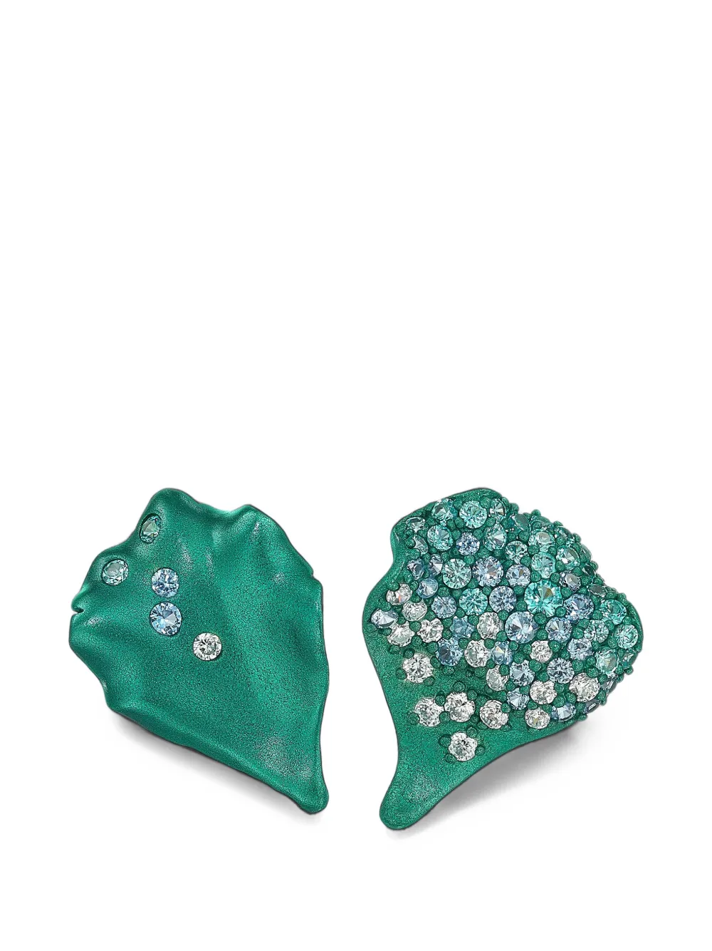 Anabela Chan Paraiba Petal sculptural-design earrings - Vert