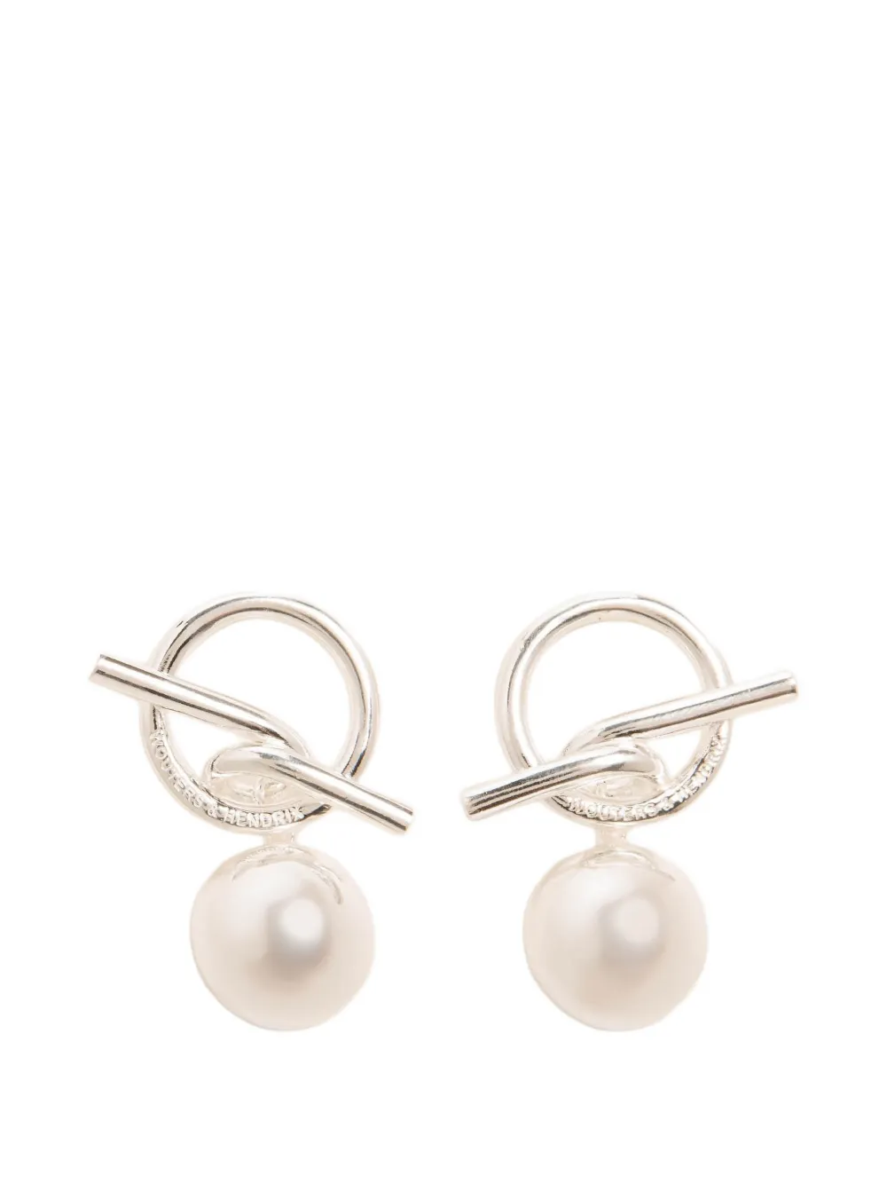 Wouters & Hendrix spheres T-bar earrings - Argento