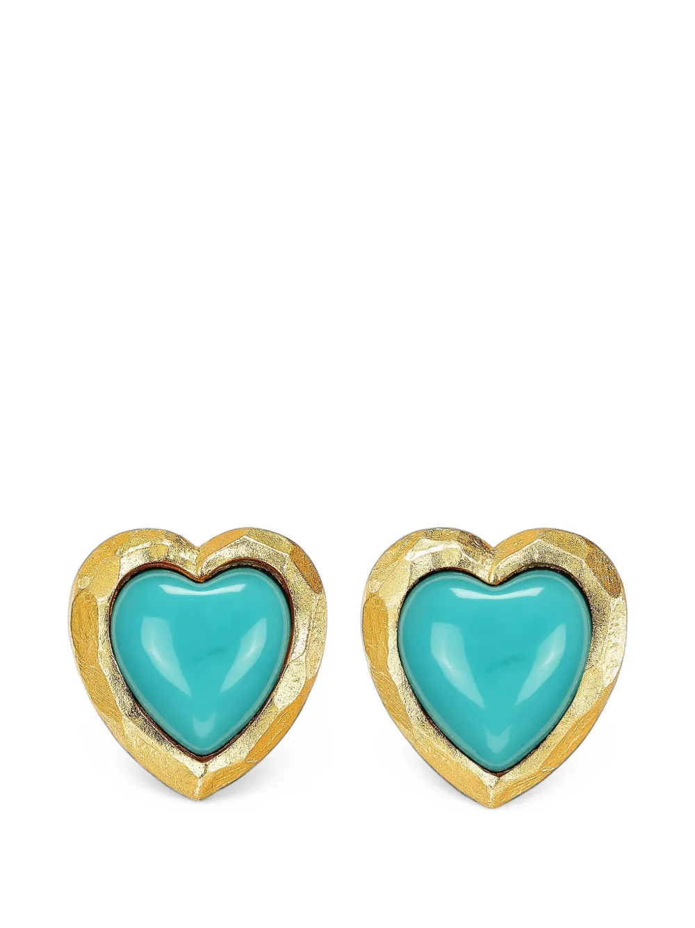 Anabela Chan heart-shaped turquoise earrings - Oro
