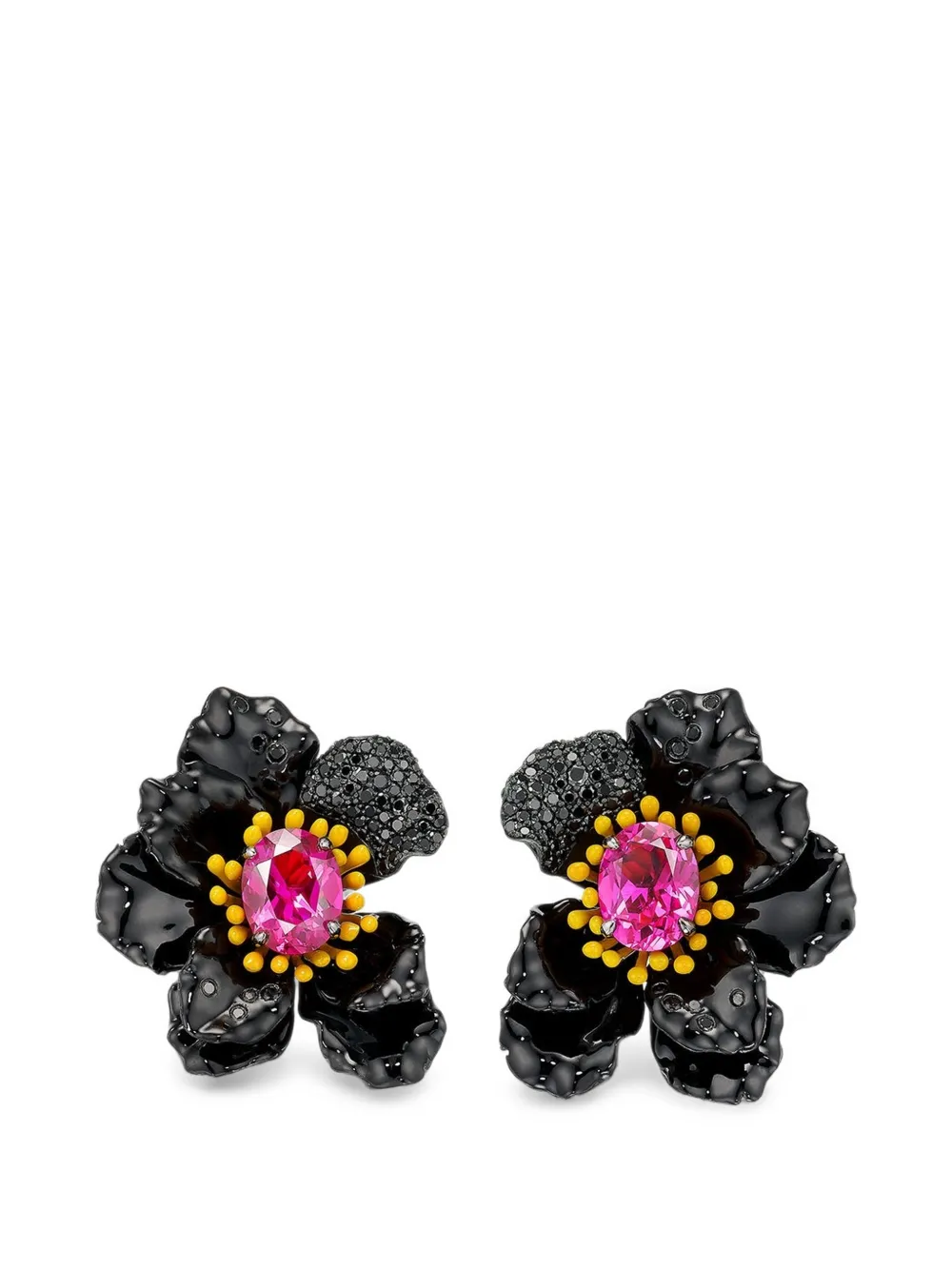 Anabela Chan floral-motif earrings - Nero