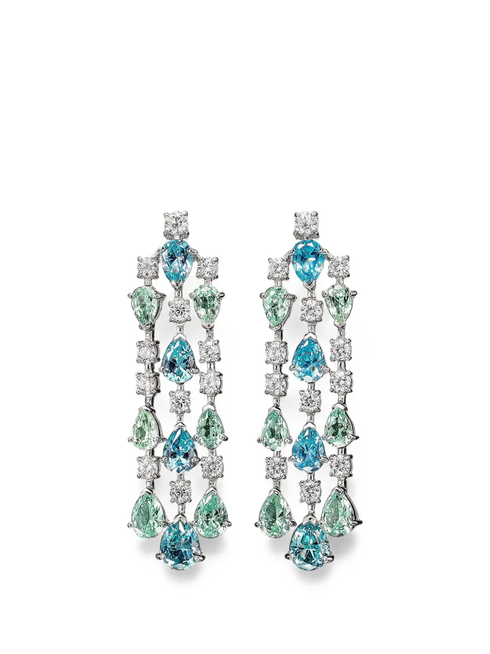 Anabela Chan Valley Orchid Cascade sapphire earrings - Argento