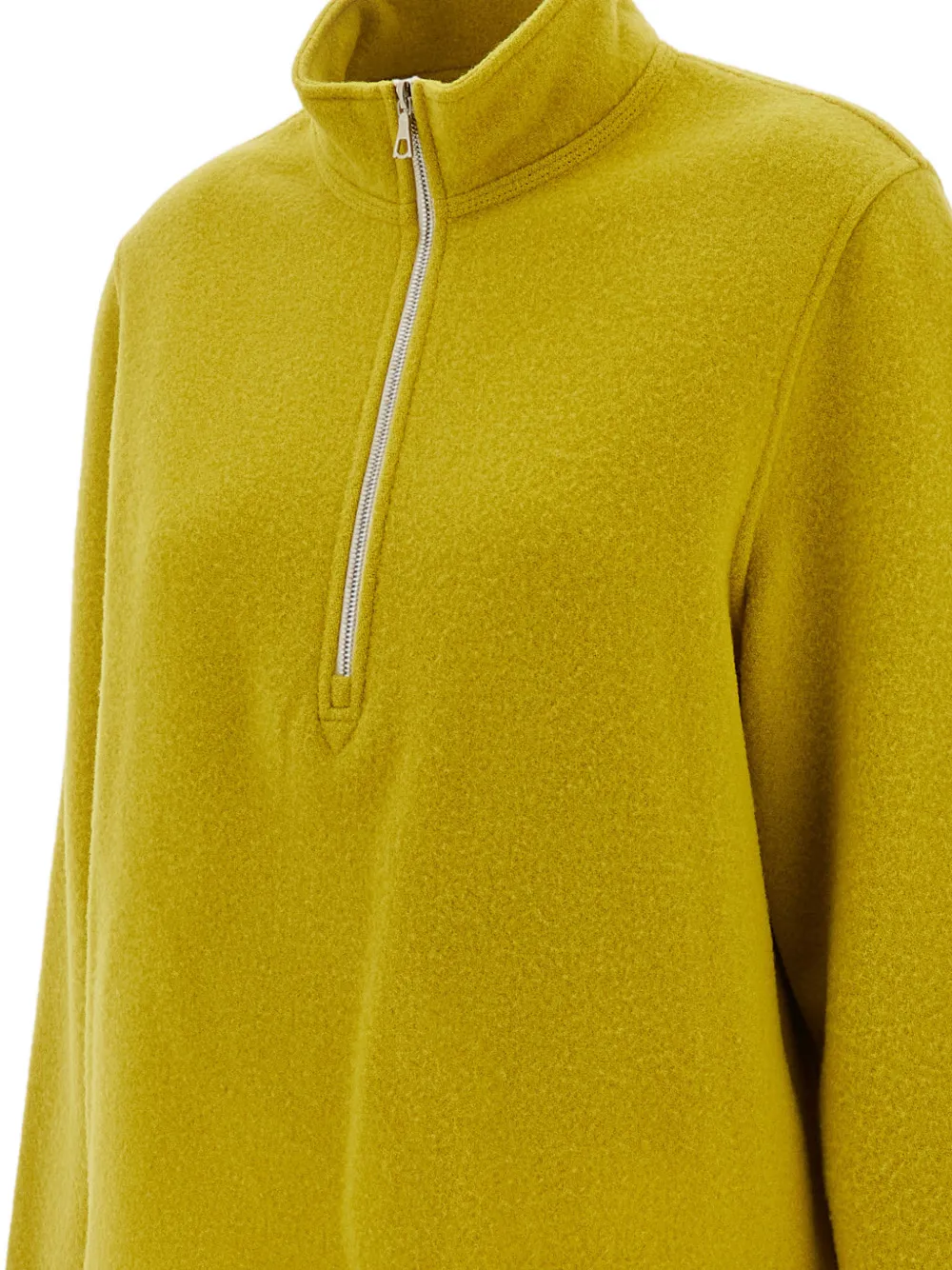 Rier Fleece half-zip wool sweater Geel