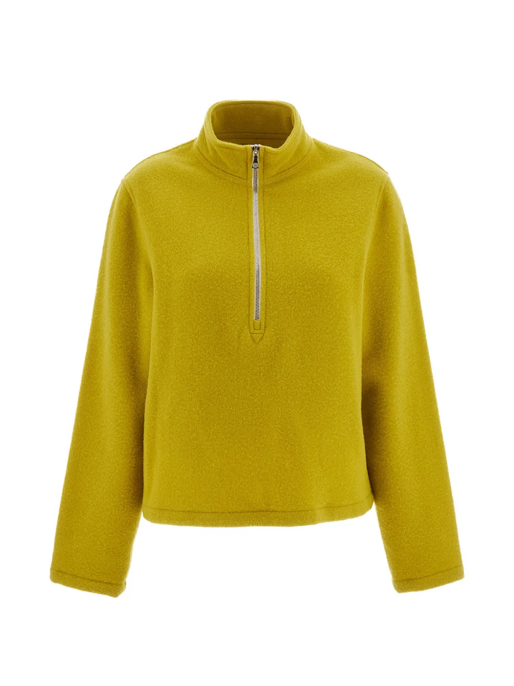 Rier Fleece half-zip wool sweater Geel