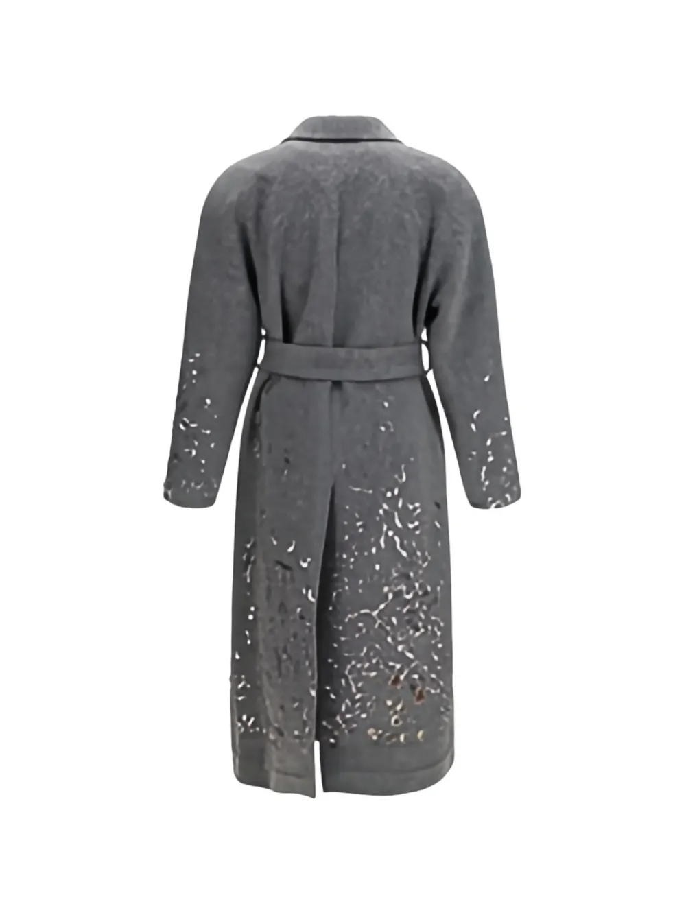 Valentino Garavani sequin-embellished belted coat Grijs